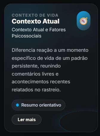 Eixos de ciclotimia, trauma, transtorno delirante, personalidade e contexto psicossocial no RastreioNeuro Completo.