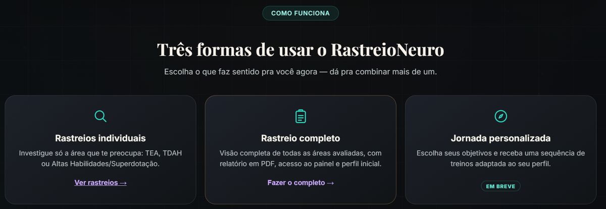 usuário pode escolher o recurso que mais se aproxima de sua necessidade atual.