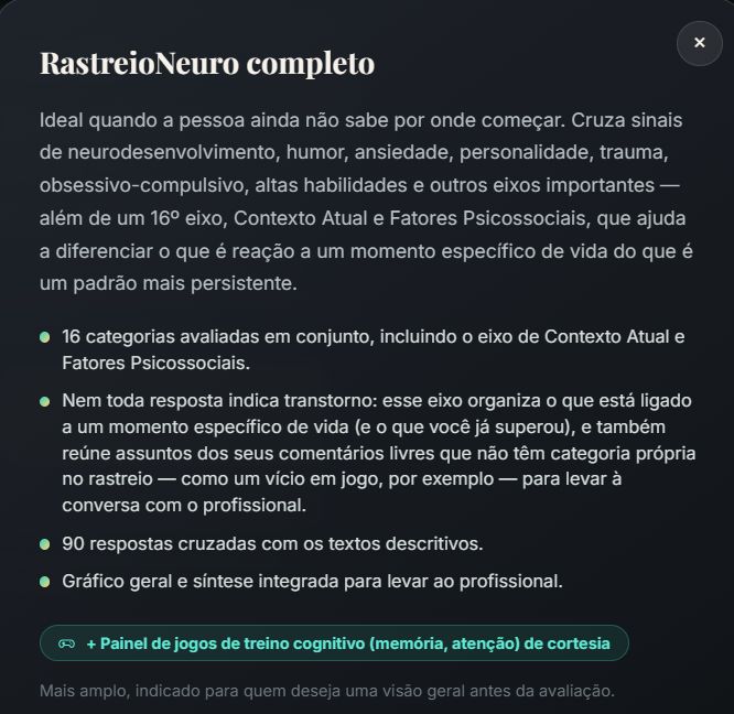 RastreioNeuro: entenda sua mente, organize seus sinais e treine seu cérebro